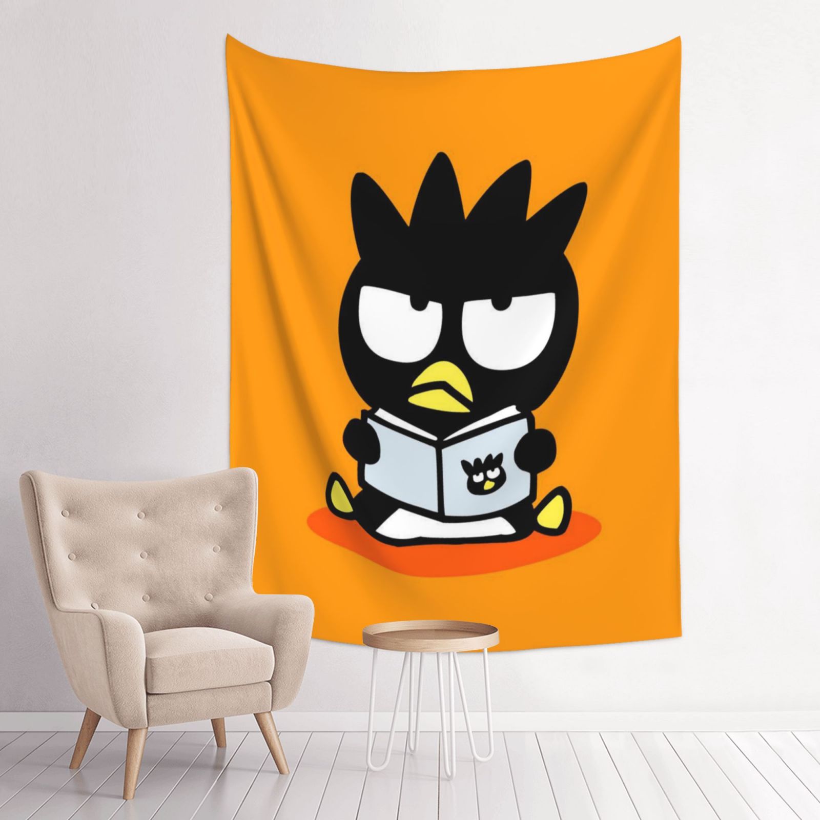 Badtz Maru Wall Tapestry Anime Poster For Bedroom Aesthetics Funny Room Decor Flag Wall Hanging For Teen Girls Men Dorm Living Room 29x37in